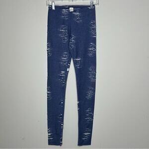 Cherish Distressed Denim Leggings - Trendy Blue Look Medium